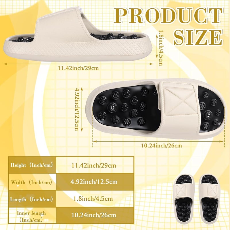 Glitopper Magnetic Acupressure Massage Slippers Acupressure Foot Massager Shoes Reflexology Sandals Gift for Men Women Reduce Feet Neuropathy Pain Relief(Us Women 8.5-10.5/ Men 7-9,White) - Image 2